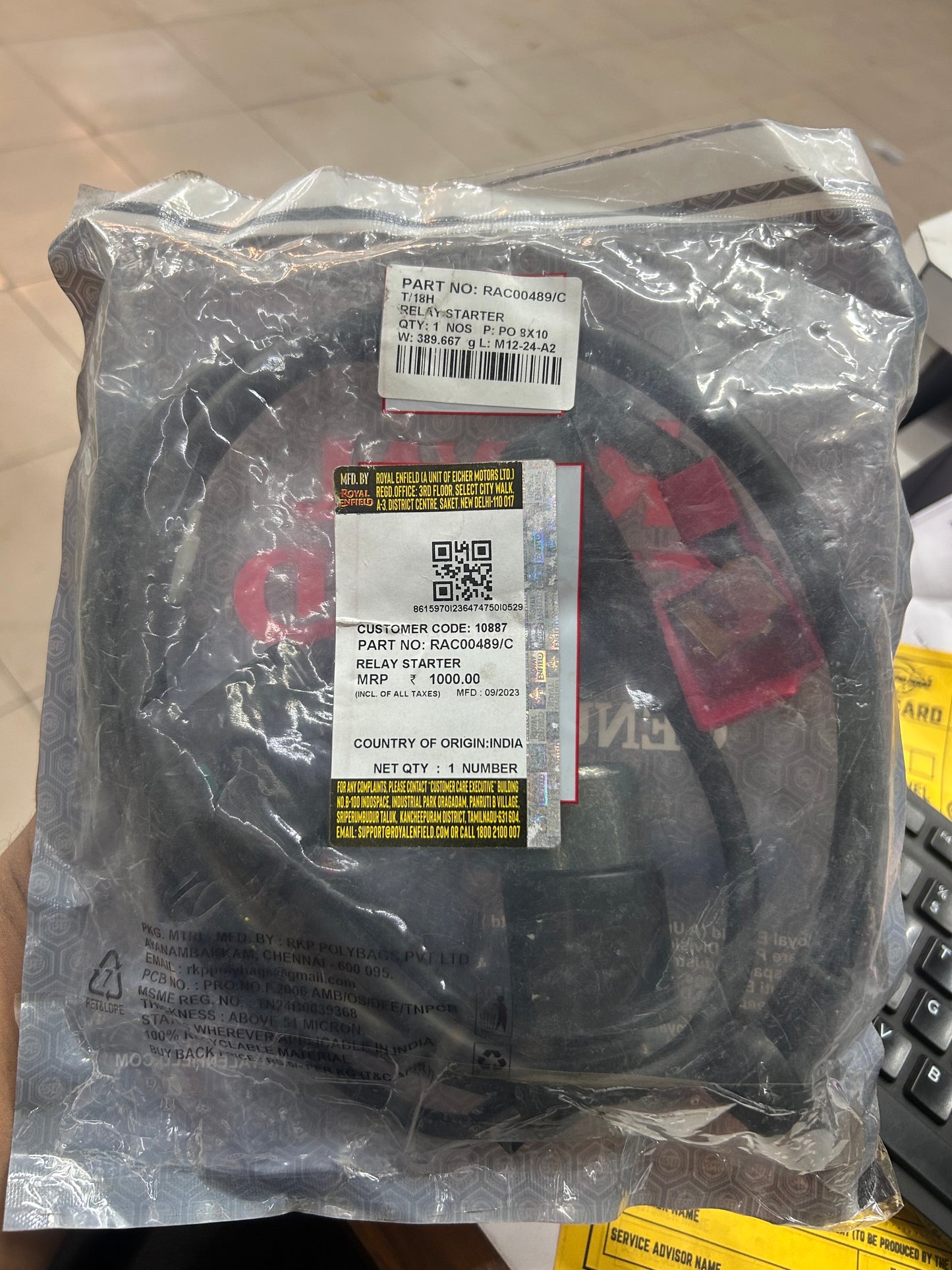 Royal Enfield RAC00489/C Relay Starter – OEM Starter Relay for Himalayan Euro V & Scram 411 (Electric Start Relay)
