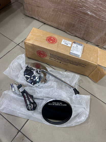 Rear View Mirror Set (LH+RH, Chrome) for Royal Enfield Electra 4S (Carb/Old Type) – 597372 (Mirror Set Electra 2004)