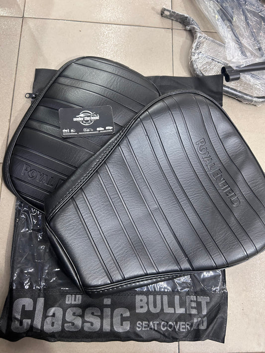 Heavy Duty Seat Cover Set for Royal Enfield Classic 350 & Classic 500 UCE – Black Split Seat Cover Kit (Aftermarket)