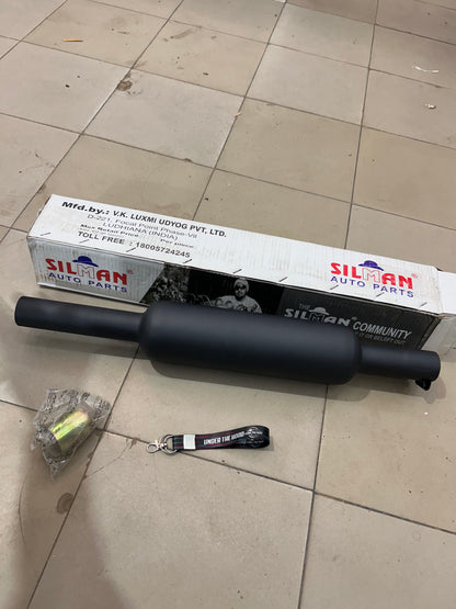 SILMAN LSM3-B Short Punjab Small Mouth Silencer – Matte Black | Royal Enfield Classic 350 Reborn & Meteor 350