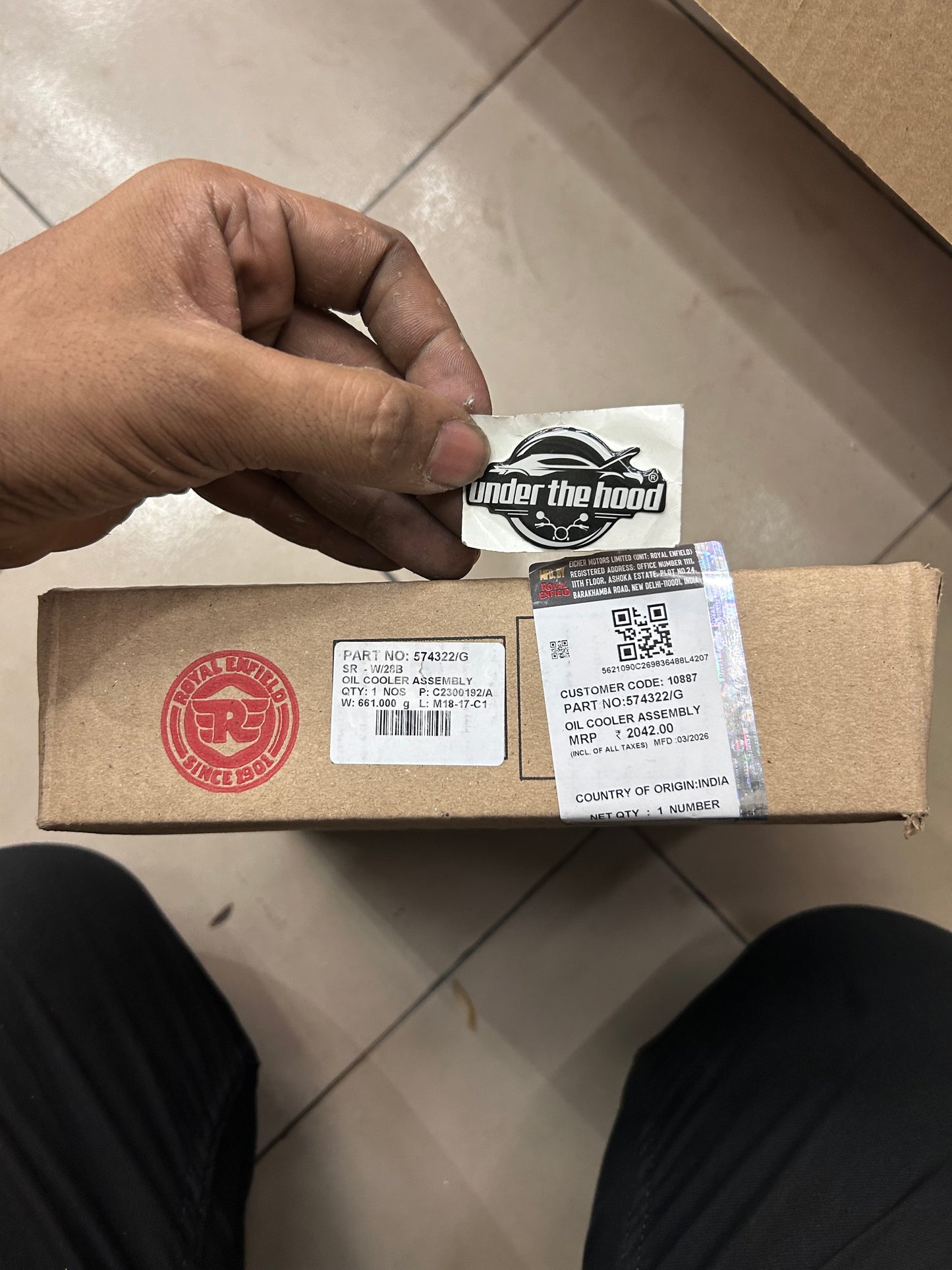 Royal Enfield Oil Cooler Assembly — Himalayan 411 (Euro 4 / BS6) & Scram 411 — 574322