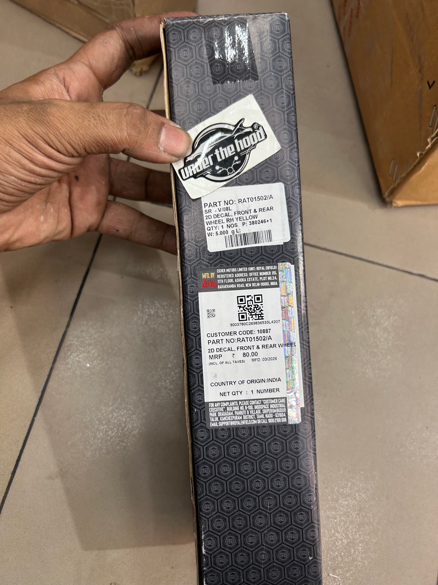 Royal Enfield RAJ01352 + RAT01502 - 2D Wheel Decal Combo (LH+RH) - RAJ01352 + RAT01502 (Combo) - Genuine Rim Stickers