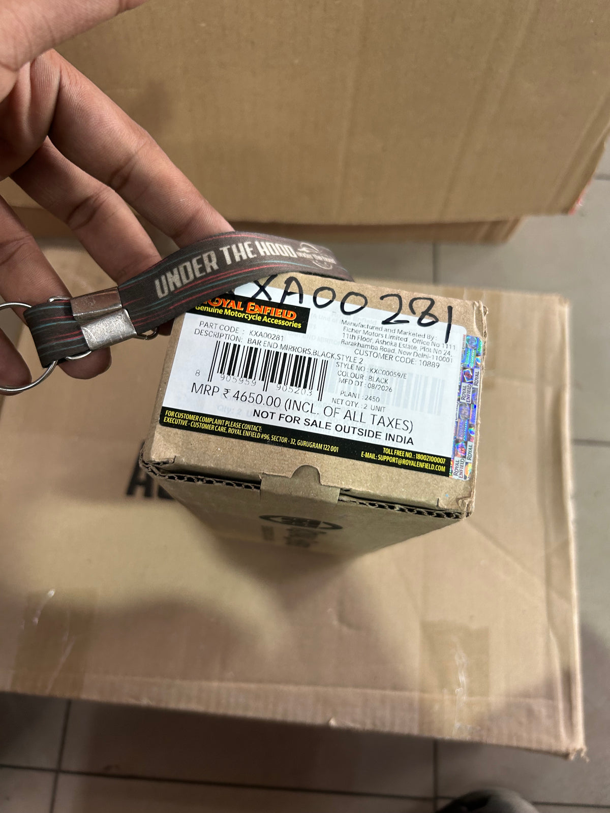Royal Enfield Black Tapered Bar-End Mirror Pair – 350 & 650 Models KXA00281