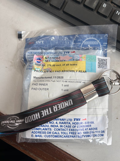 TVS N7320350 Rear Brake Pad Kit (Kit Pad Assy Rear) for Apache RR 310, RTR 310 & BMW G 310 R / GS / RR – Genuine TVS / Bybre