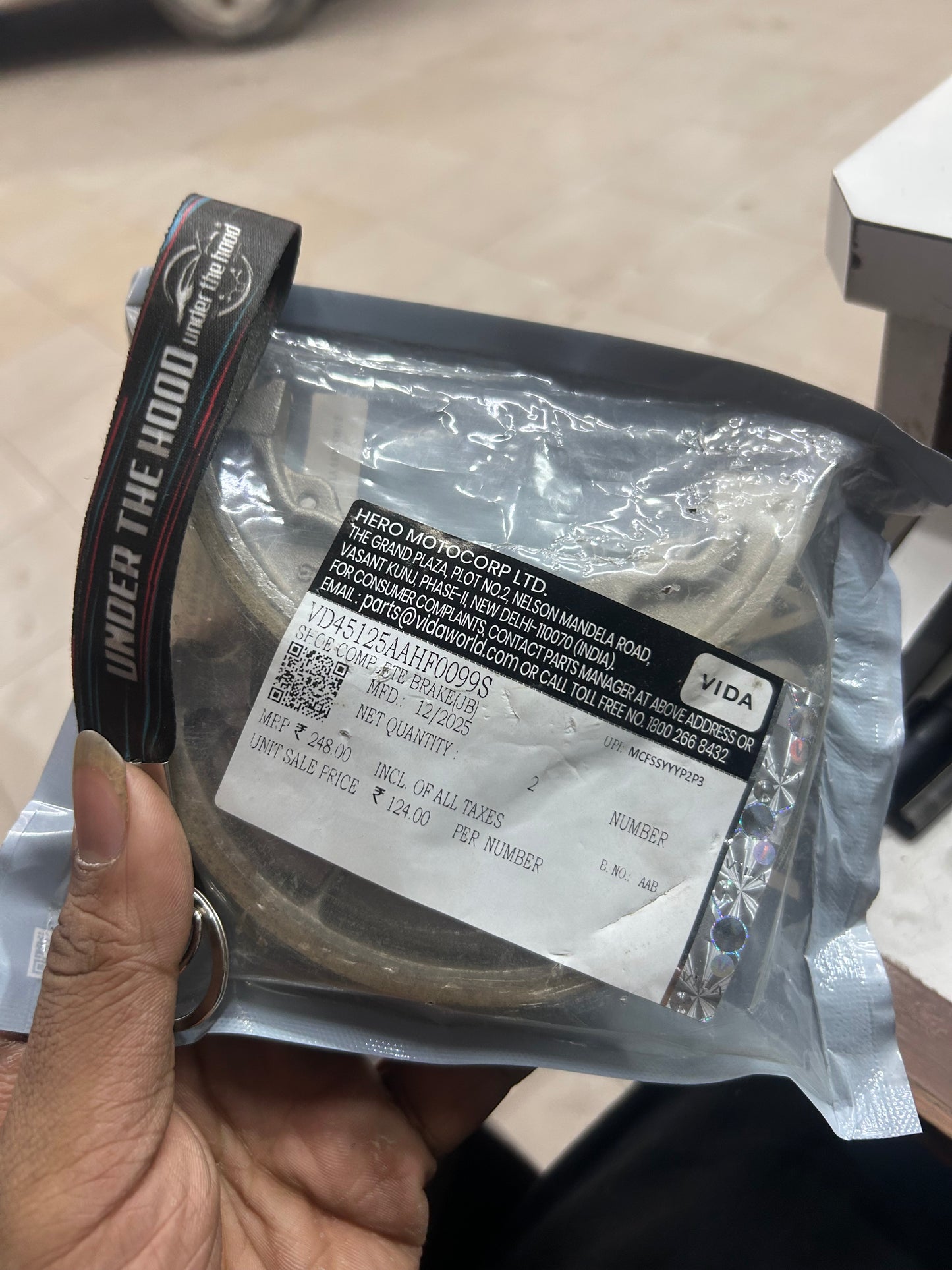 Vida Genuine Brake Shoe Set (Shoe Complete Brake JB) for Hero Vida Electric Scooter – VD45125AAHF0099S