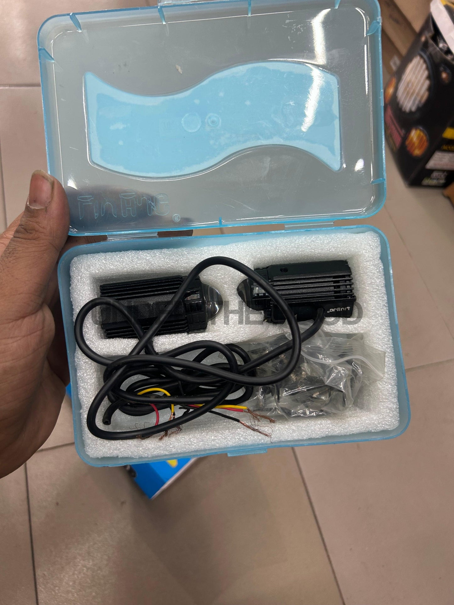 HJG Mini Drive Original LED Fog Light Set – Yellow Low Beam & White High Beam, Dual-Color 40W (9-80V), IP67 Waterproof, Universal Fit for Bikes & Cars + 3-Way Switch