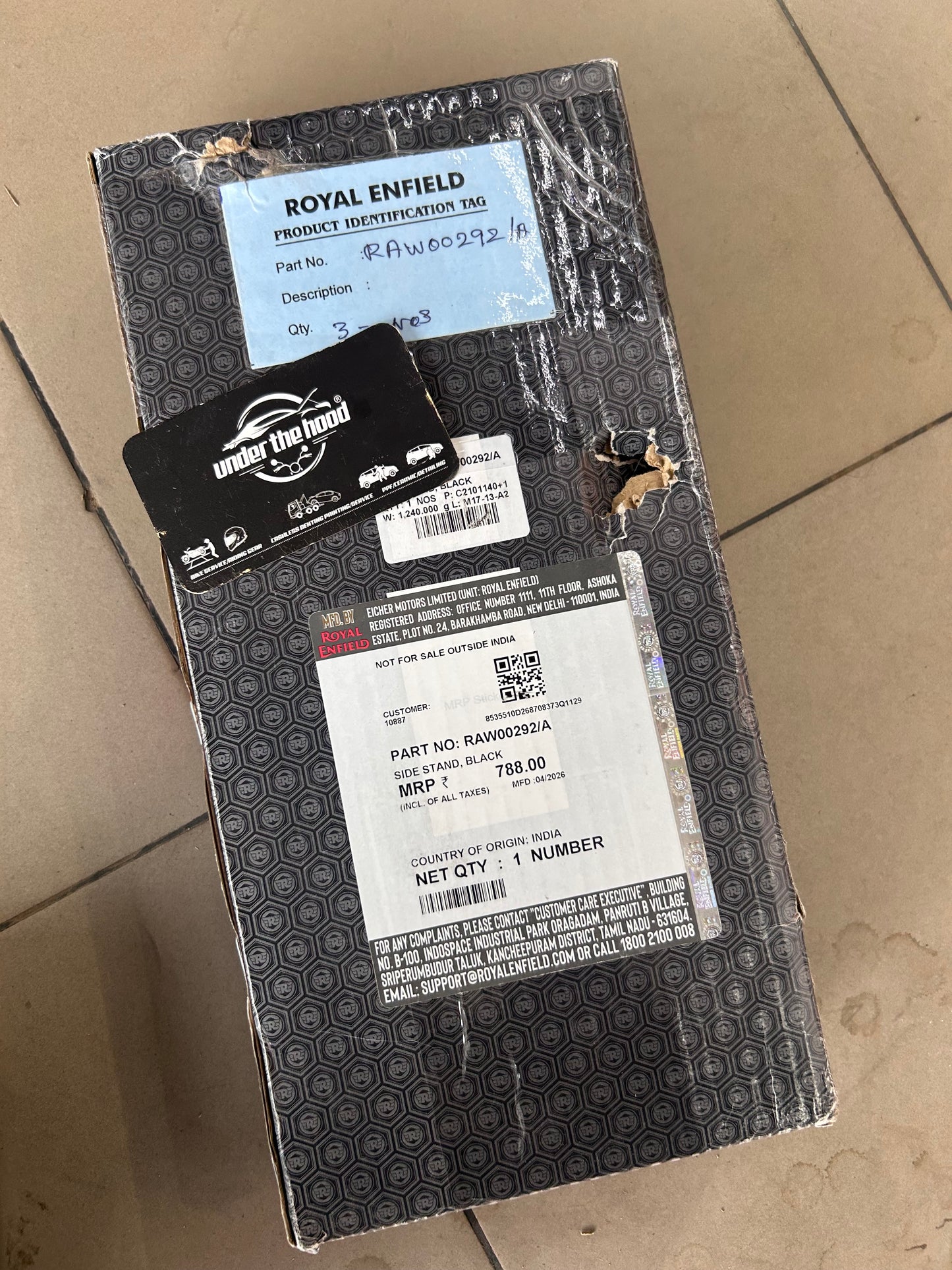 Royal Enfield Side Stand Black RAW00292/A for Bear 650