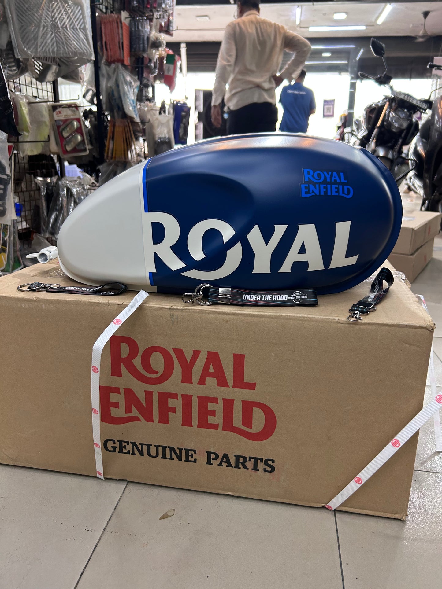 Royal Enfield Fuel Tank Assembly with Sticker Blue RAK01772/A for Hunter 350 Rebel Blue