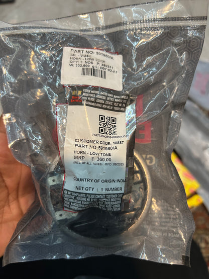 Royal Enfield 591980/A Horn – Low Tone OEM Horn for Classic 350, Bullet 500, Thunderbird 350/500 & Continental GT