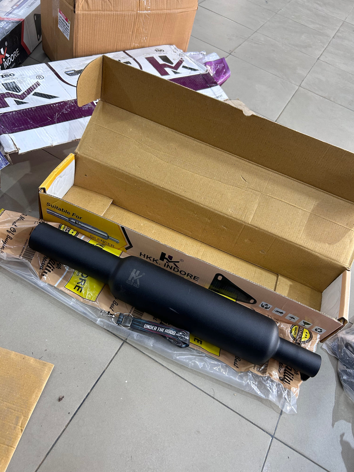 HKK Indore HKM4 Black Silencer for Royal Enfield Classic 350 Reborn J-Series