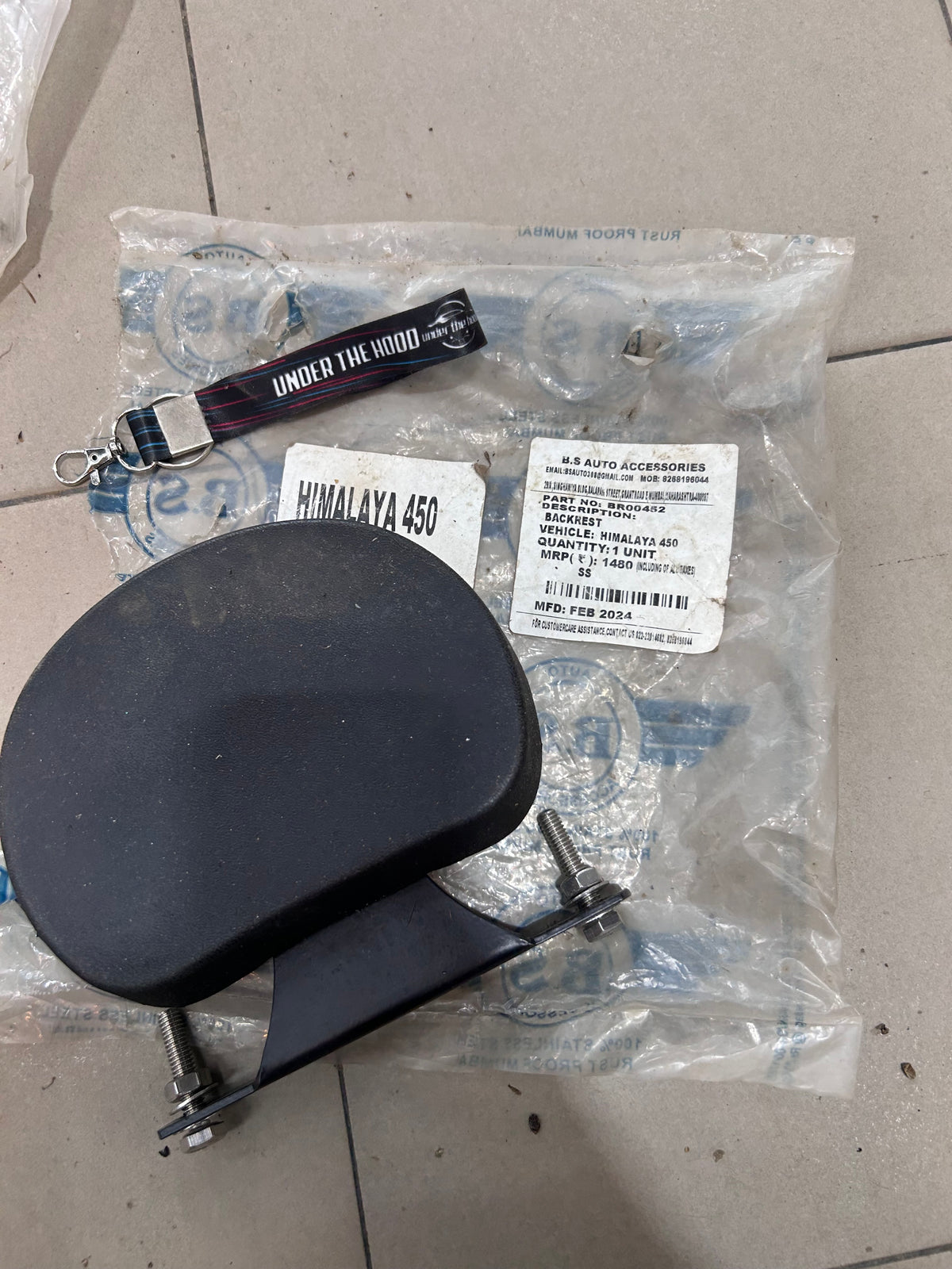B.S Auto Royal Enfield Himalayan 450 Pillion Backrest – Black | BR00452