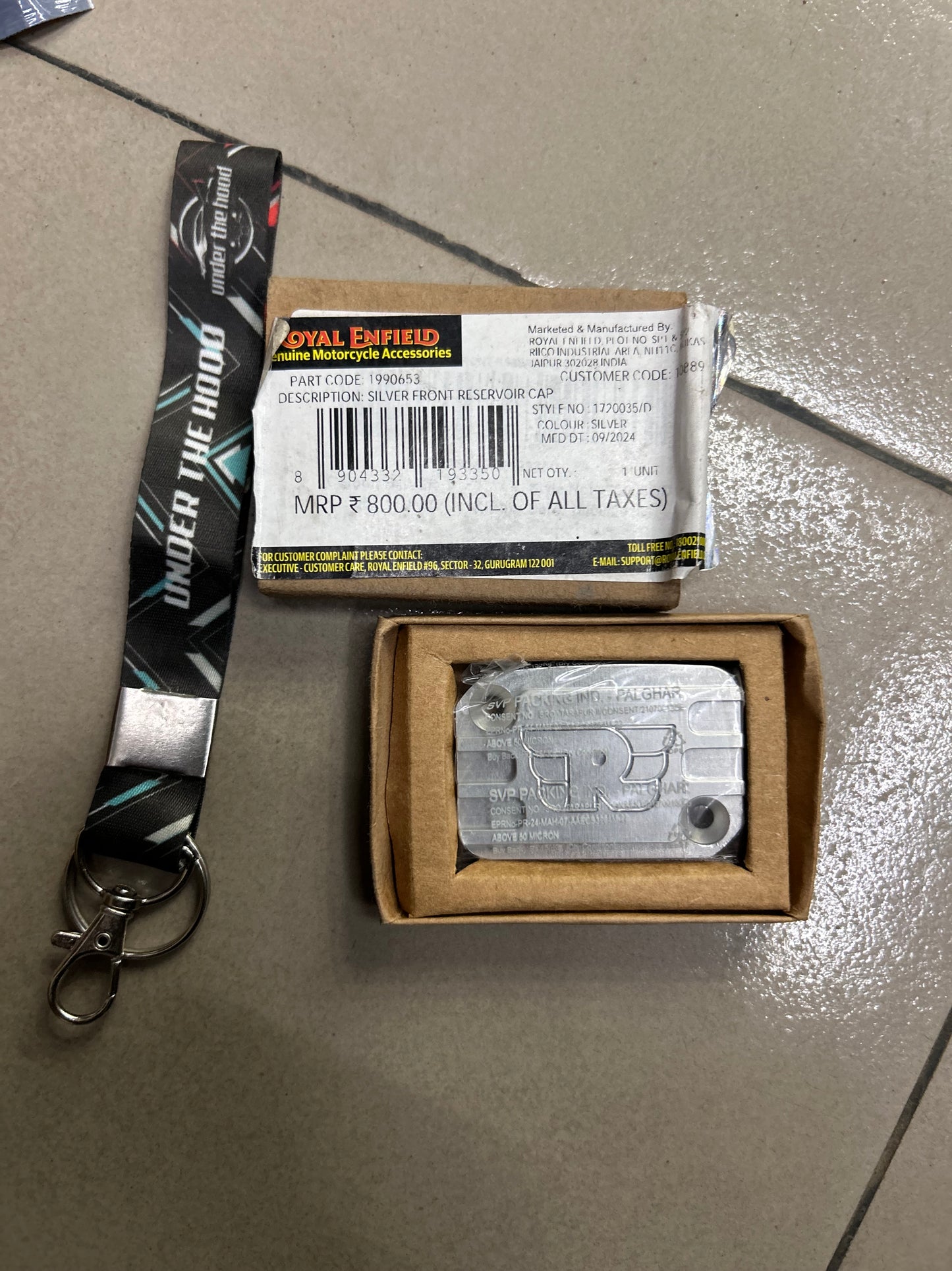 Royal Enfield Silver Front Reservoir Cap 1990653 — OEM Master Cylinder Cover for Interceptor 650, Continental GT 650, Classic & Bullet UCE, Himalayan