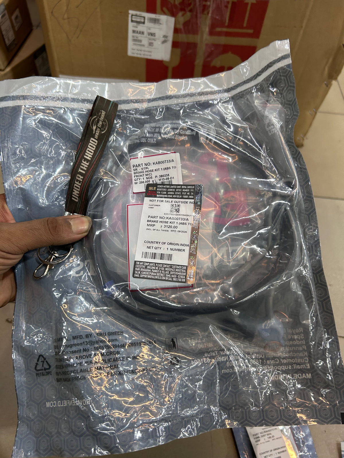 Royal Enfield ABS to Front Master Cylinder Brake Hose Kit – KAB00733/A