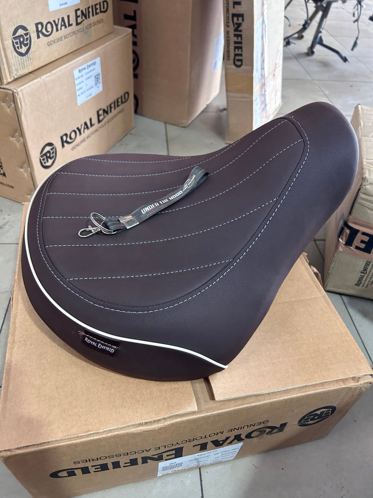 Royal Enfield Goan Classic 350 Brown Custom Rider Seat KXA00187