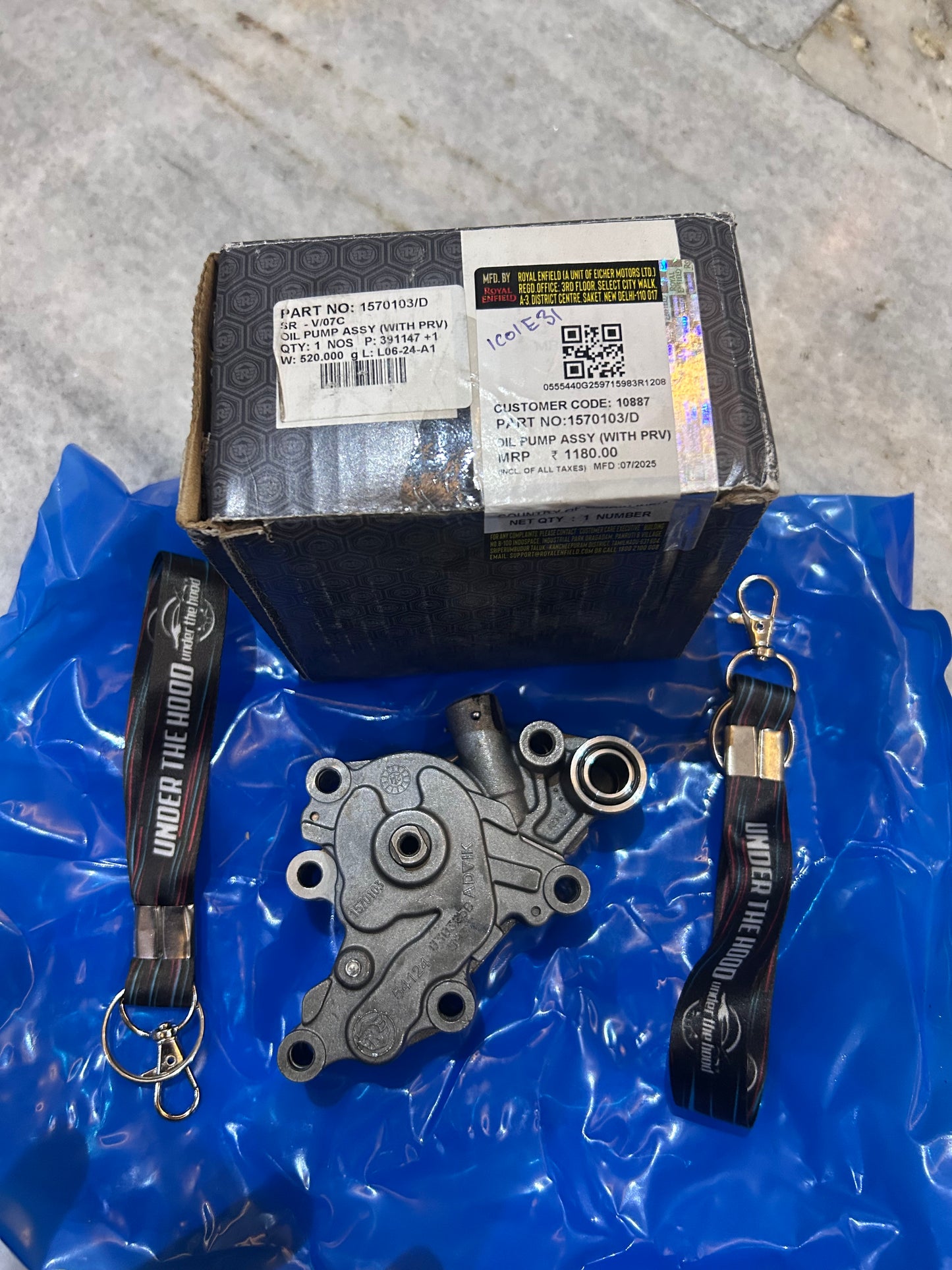 Royal Enfield 1570103/D – OEM Oil Pump Assembly with PRV for Meteor 350, Classic Reborn, Hunter 350 & Bullet 350