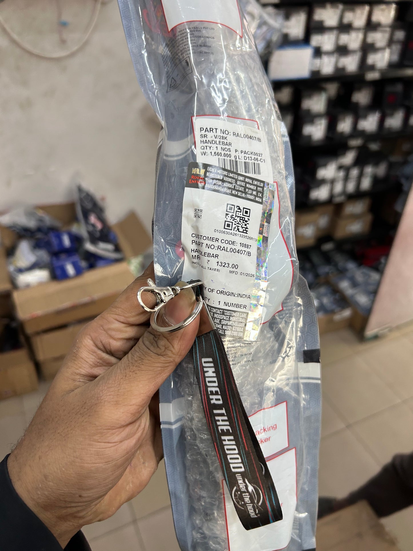 Genuine Handlebar (Steering Bar) for Royal Enfield Classic 650 Twin – RAL00407/B (OEM Fitment)