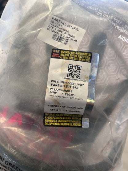 Royal Enfield 591197/D Grab Handle – Classic 350 & 500 UCE (Black)

