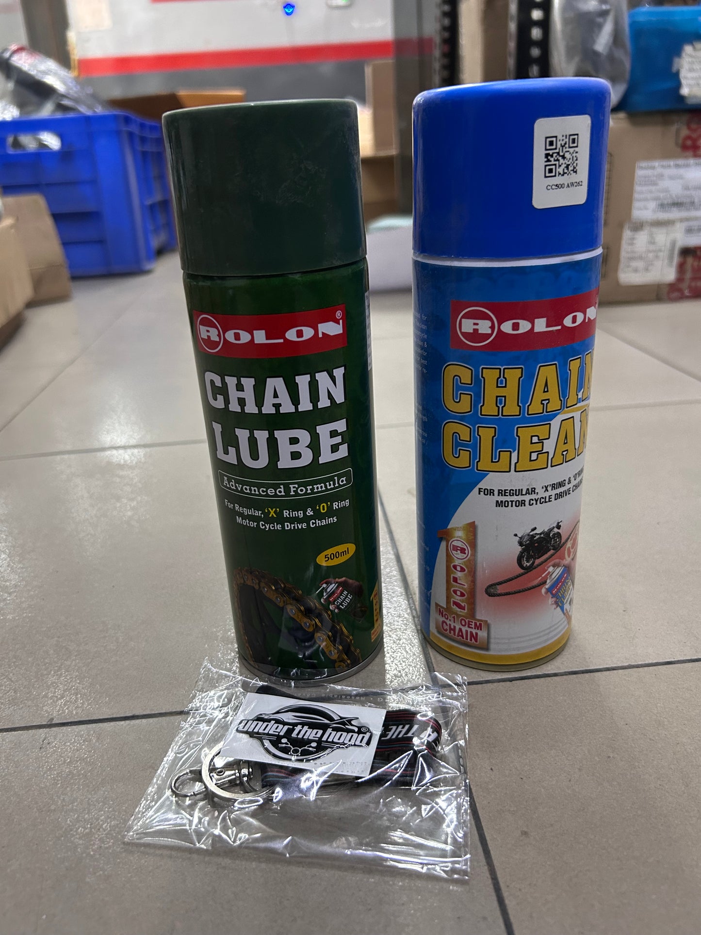 Rolon Chain Care Kit 500ml – Chain Cleaner, Chain Lube & Brush Combo for Motorcycle Chains
