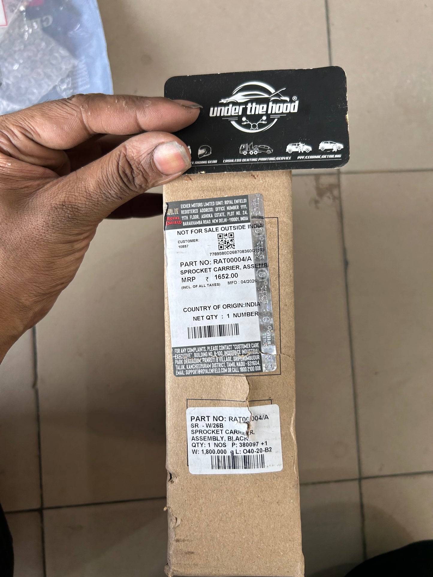 Royal Enfield Black Sprocket Carrier RAT00004/A for Interceptor 650 & Continental GT 650