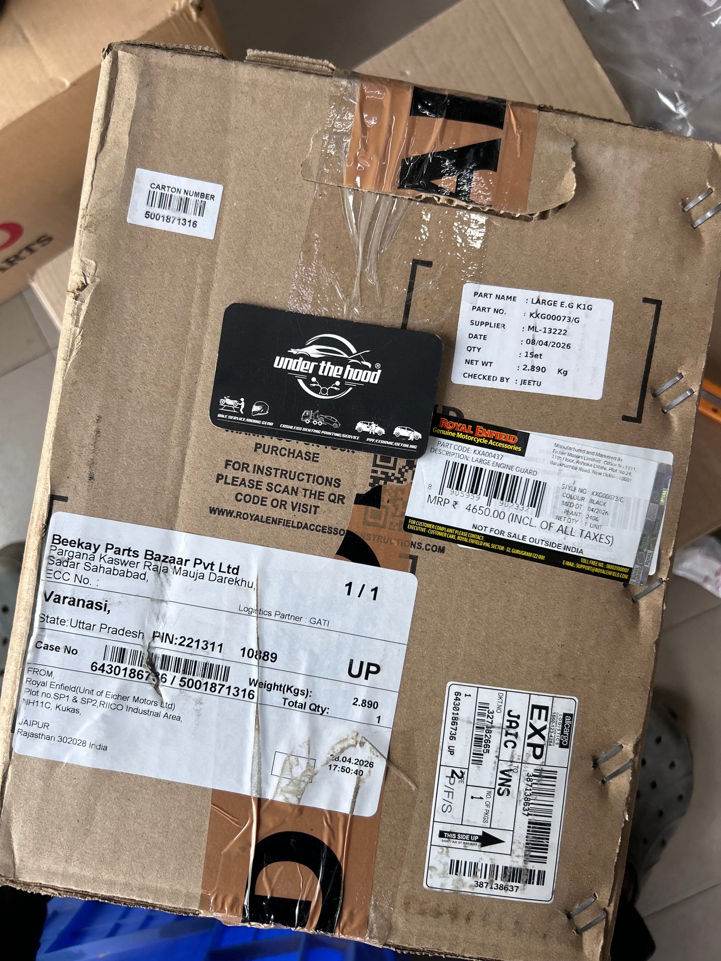 Royal Enfield Black Large Engine Guards for Himalayan 450 – Genuine OEM Crash Guard KXA00437
