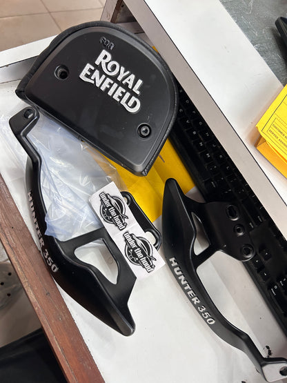 Hunter 350 Backrest with Black Cushion for Hunter 350 Bike Heavy Pillion Back Aluminium Support(Black Pack of 1)