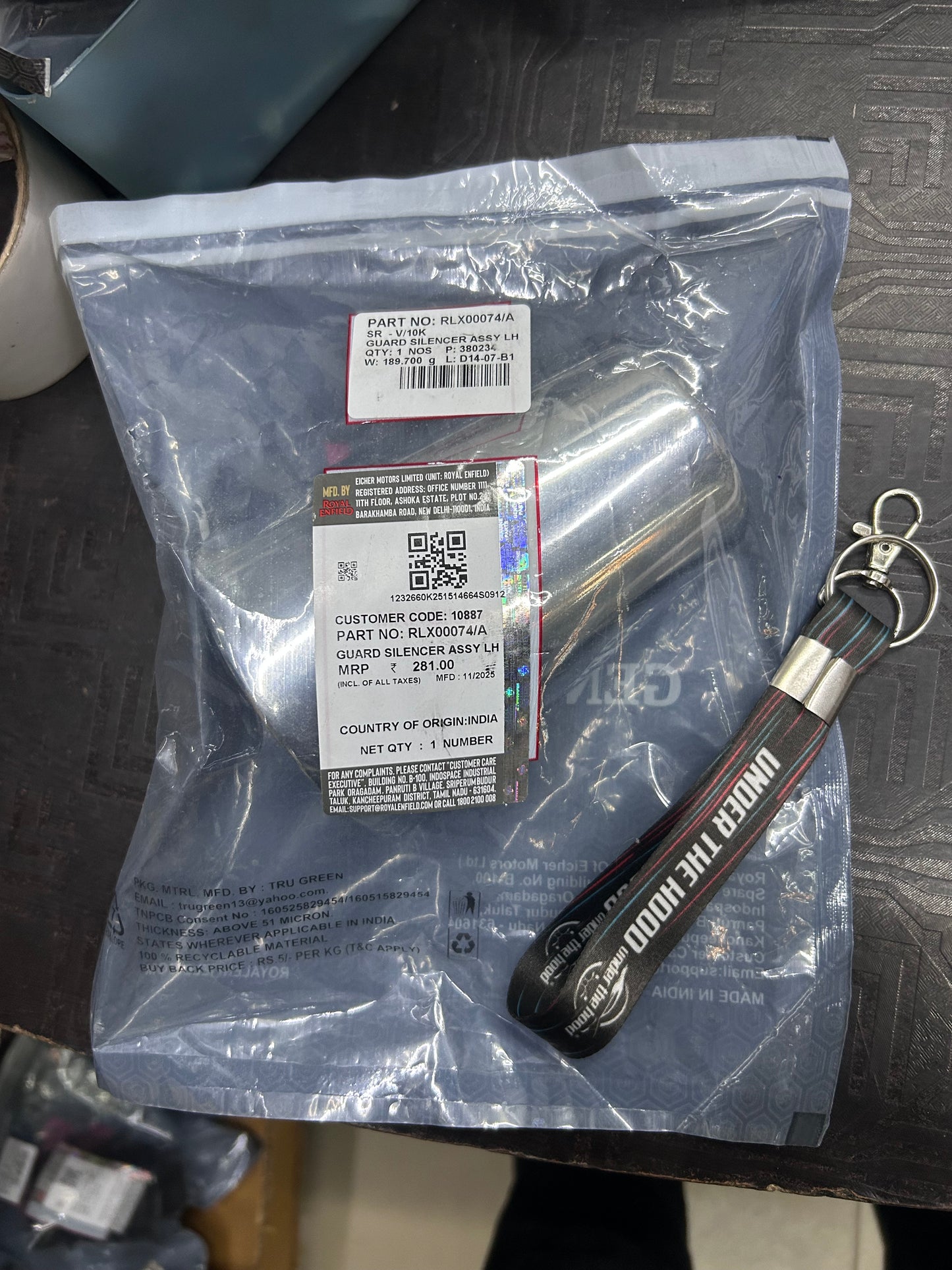 Royal Enfield RLX00074/B – Guard Silencer Assy LH – Genuine Left Exhaust Heat Shield for Continental GT 650 & Interceptor 650