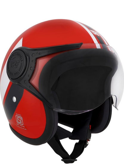 Royal Enfield ISI & DOT Certified Dual Wing 1901 Riding Helmet O F Gloss Red