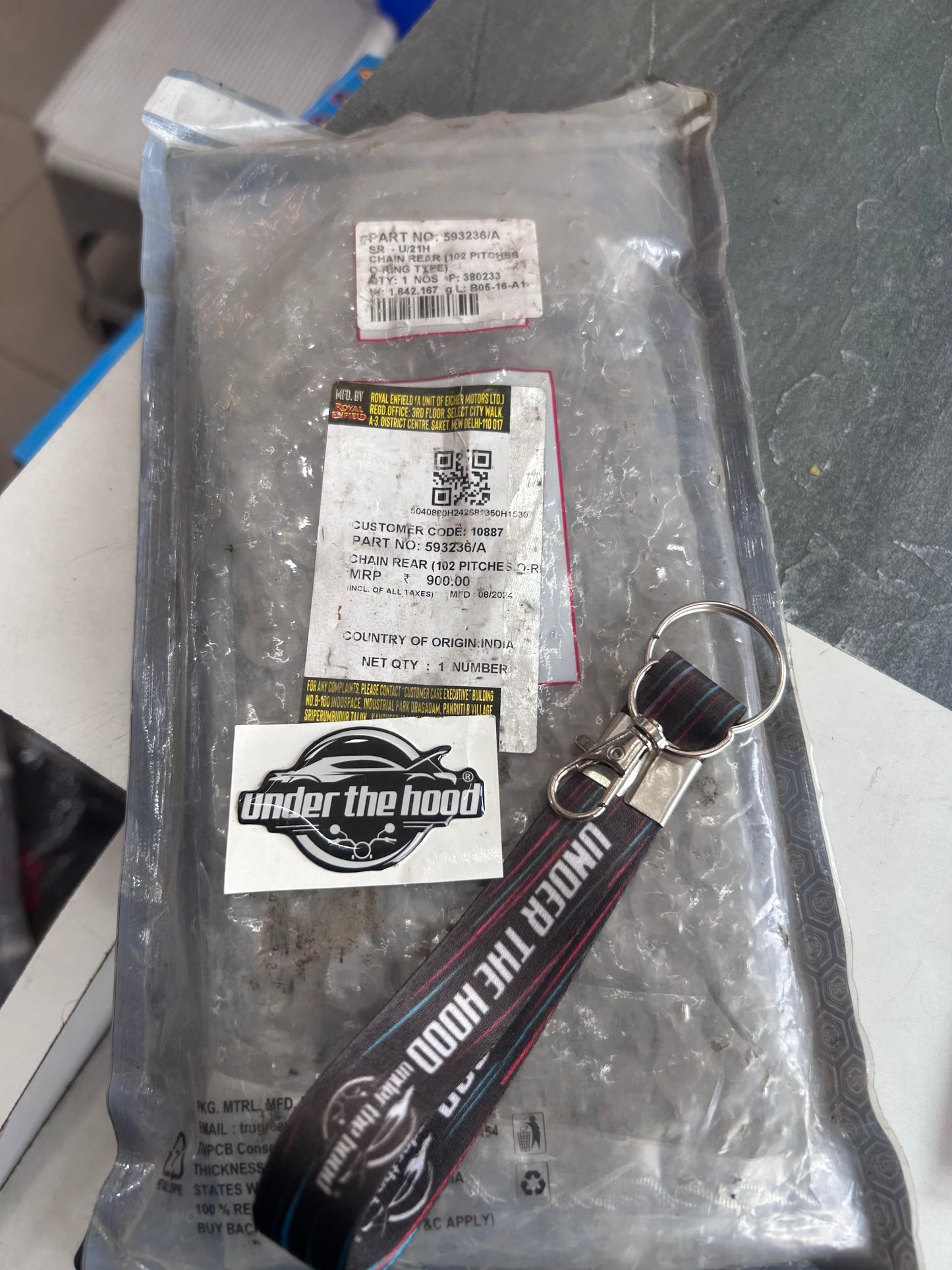 593236/A – Rear Chain, 102 Pitches, O-Ring Type for Classic 350 UCE, Classic 500 EFI, Bullet 350 UCE (Standard), Bullet 500 Euro 4, Electra 350 UCE – Genuine Royal Enfield