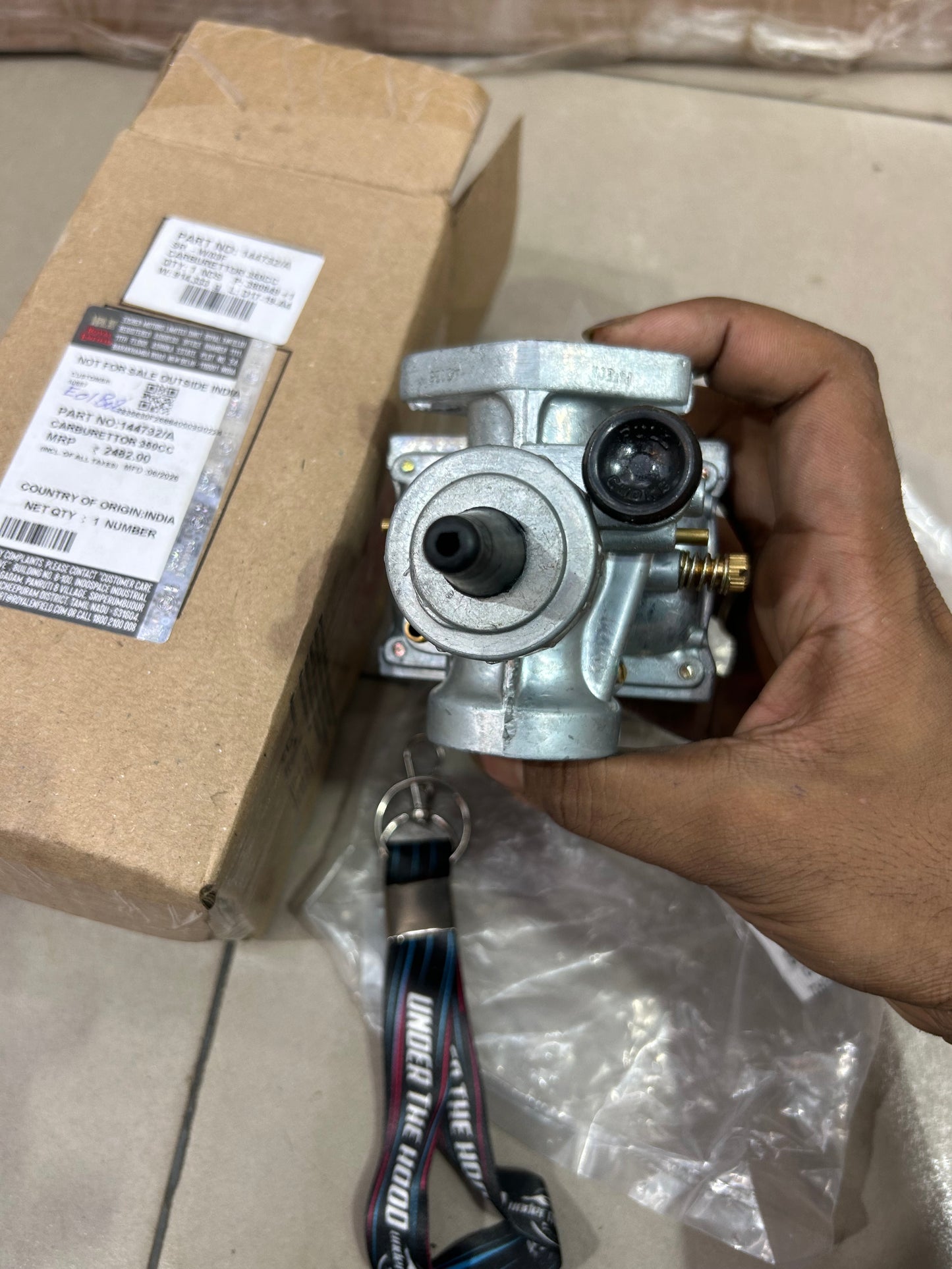 144732/A Royal Enfield Carburettor 350cc (Mikcarb VM24 Type) for Bullet 350, Electra 4S/5S, Machismo, Campus – Genuine OEM