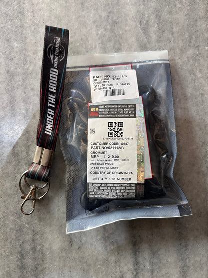 Royal Enfield 521112/B Side Panel & Magneto Cable Grommet – Interceptor 650, Continental GT 650, Thunderbird 350/500, Classic 500 & TBTS Models – Genuine OEM Rubber