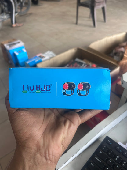 HJG Mini Drive Fog Light with Red Devil DRL & Flasher – Compact White/Yellow Projector | Universal Fit for Bikes, Scooters & Cars (Set of 2)