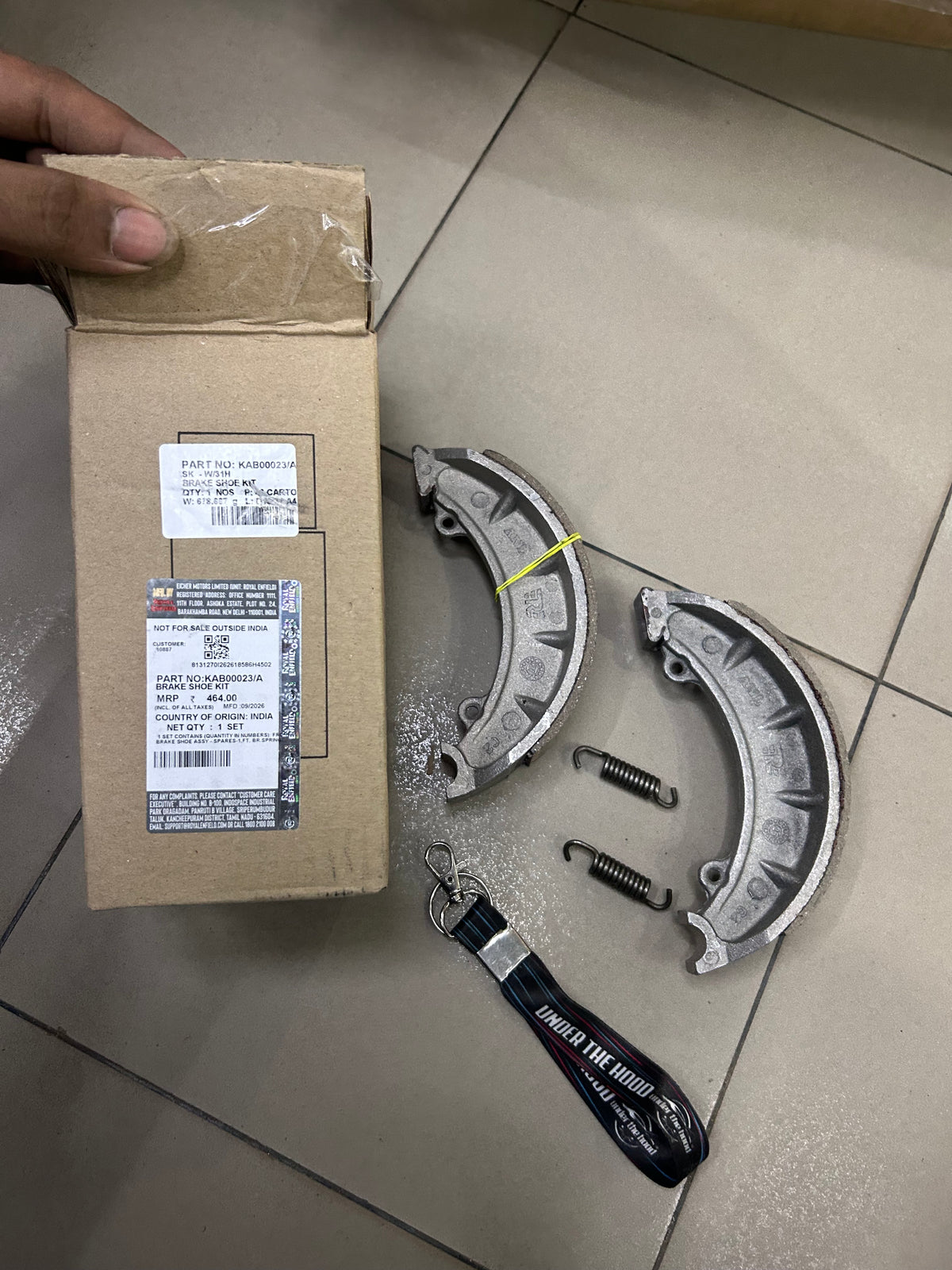Royal Enfield Bullet 350 Standard UCE Front Big Drum Brake Shoe Kit KAB00023/A