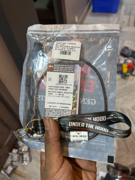Royal Enfield /B – Negative Battery Cable (Earth Lead) for Classic 350/500, Bullet 350/500, Electra 350, Continental GT 535, Rumbler 500 – Genuine OEM