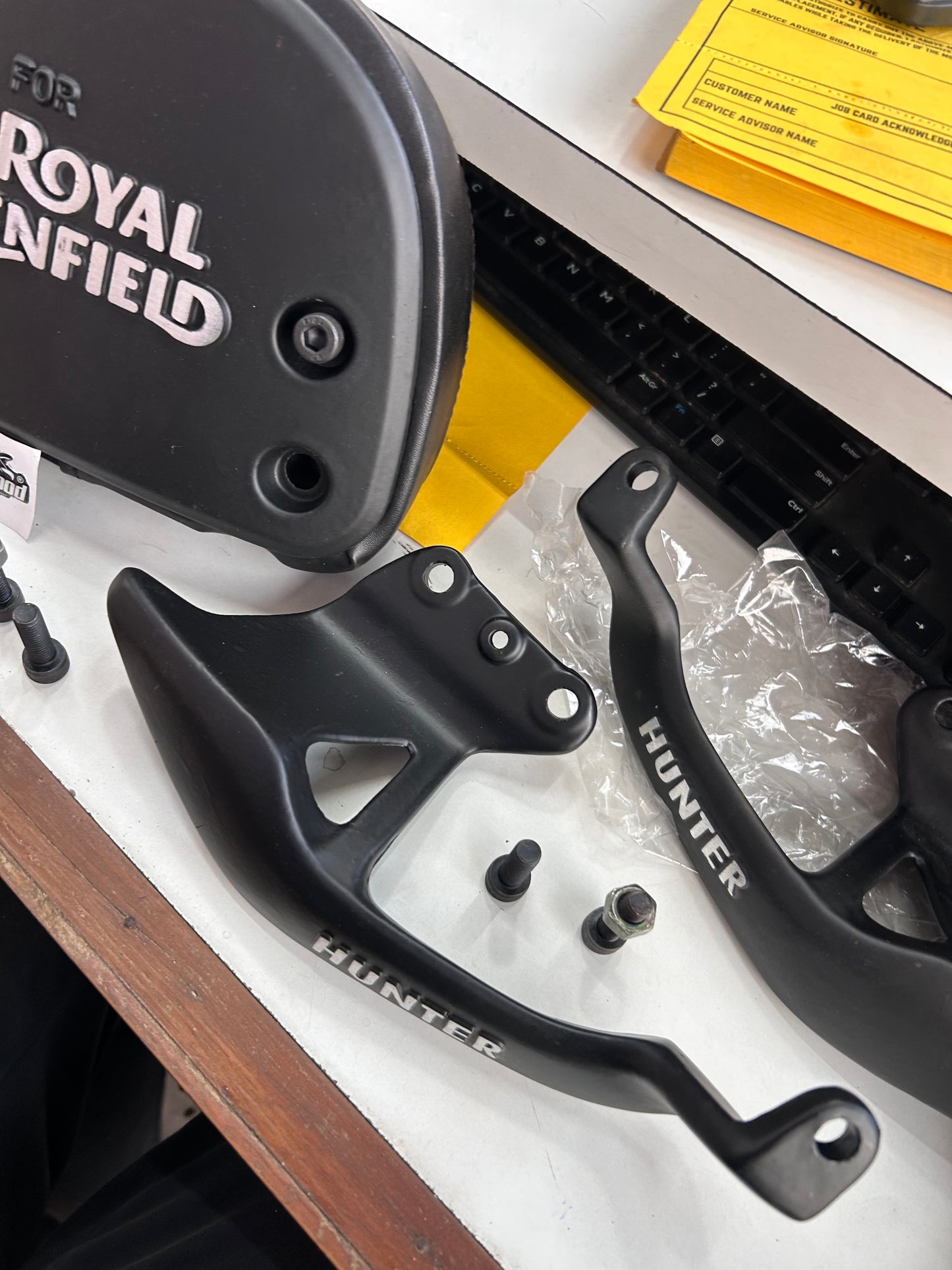 Hunter 350 Backrest with Black Cushion for Hunter 350 Bike Heavy Pillion Back Aluminium Support(Black Pack of 1)