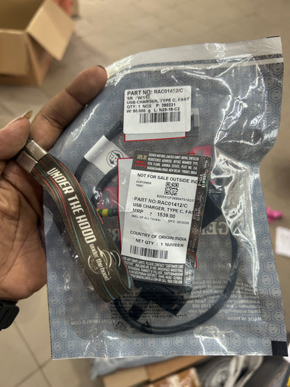 Royal Enfield USB Charger – Type-C Fast (RAC01412/C) – Genuine OEM for Hunter 350 (BS6)