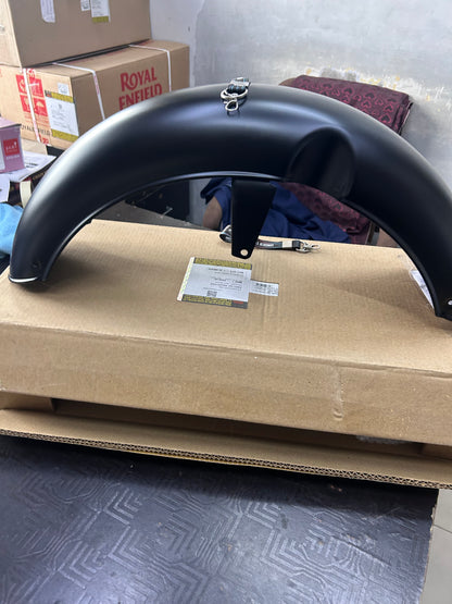 Genuine Royal Enfield Front Mudguard Assembly (FMG) – Matt Black – RAG00143/A ALL NEW CLASSIC 350 - DARK STEALTH BLACK
