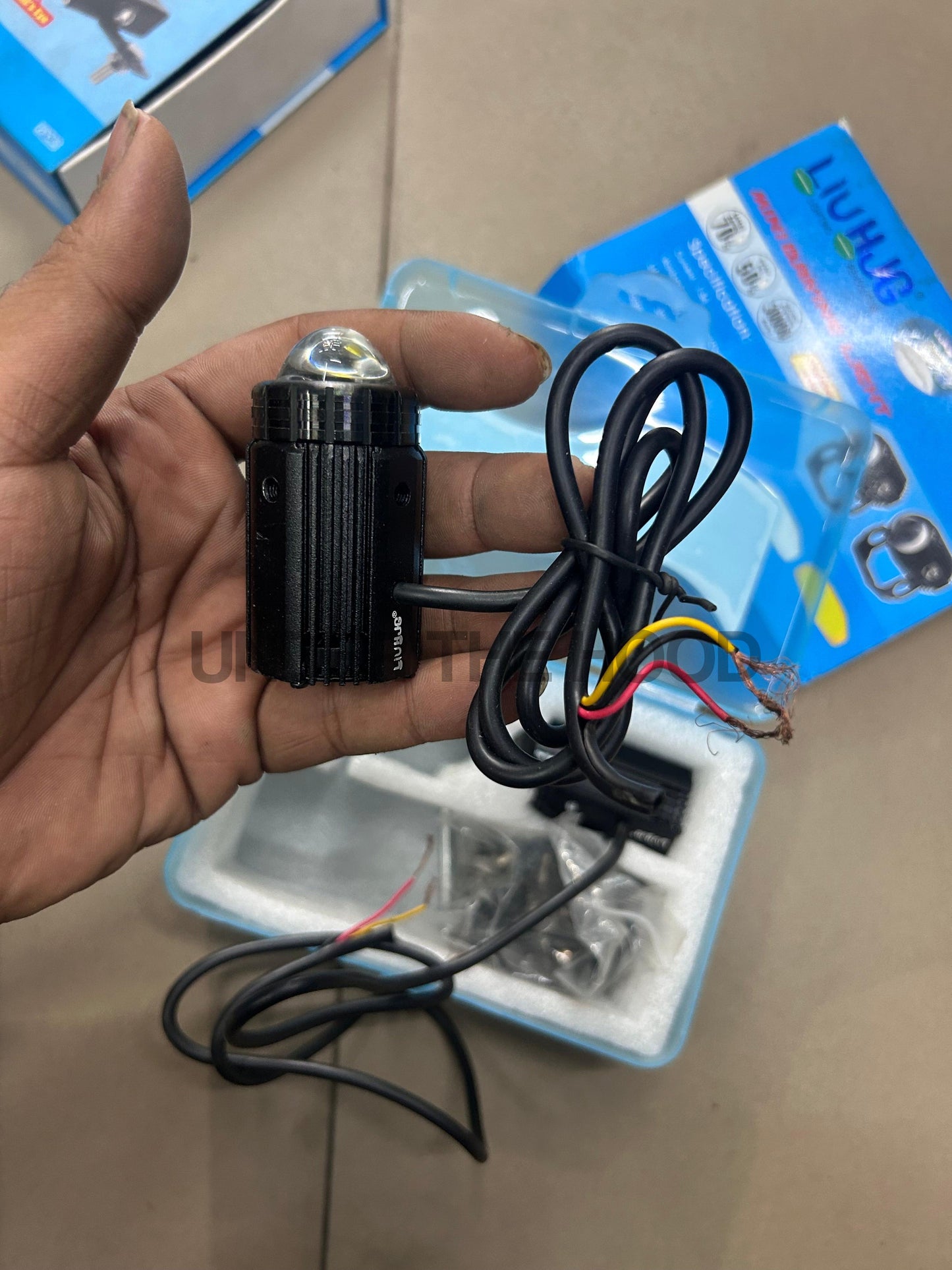 HJG Mini Drive Original LED Fog Light Set – Yellow Low Beam & White High Beam, Dual-Color 40W (9-80V), IP67 Waterproof, Universal Fit for Bikes & Cars + 3-Way Switch