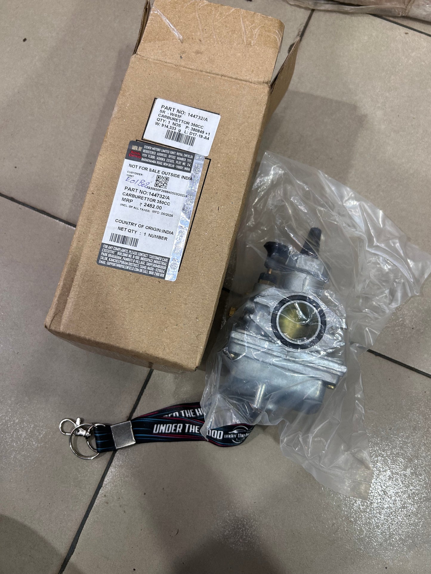144732/A Royal Enfield Carburettor 350cc (Mikcarb VM24 Type) for Bullet 350, Electra 4S/5S, Machismo, Campus – Genuine OEM