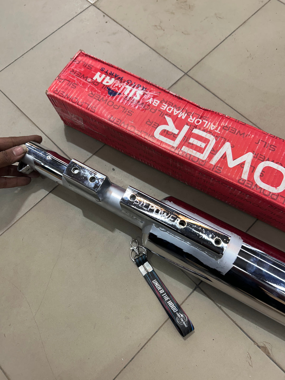 Silman SILPOWER Chrome Short Bottle / Short Punjab Silencer for Royal Enfield UCE Classic 350/500, Bullet Standard & Electra