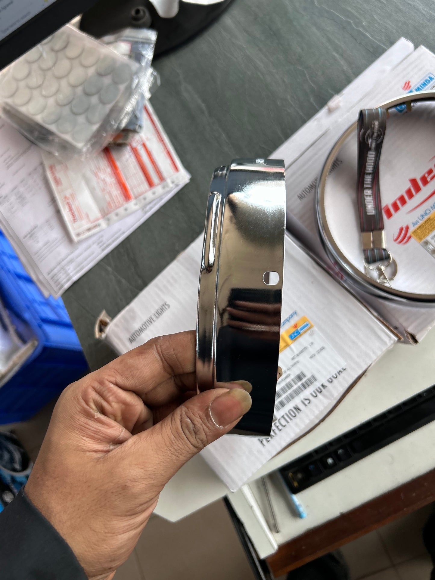 Uno Minda Headlight Rim Set (Inner + Outer) for Bullet Standard / Bullet Electra UCE (7-Inch Headlamp) – 5114N-603I + 5114-603O (Chrome)