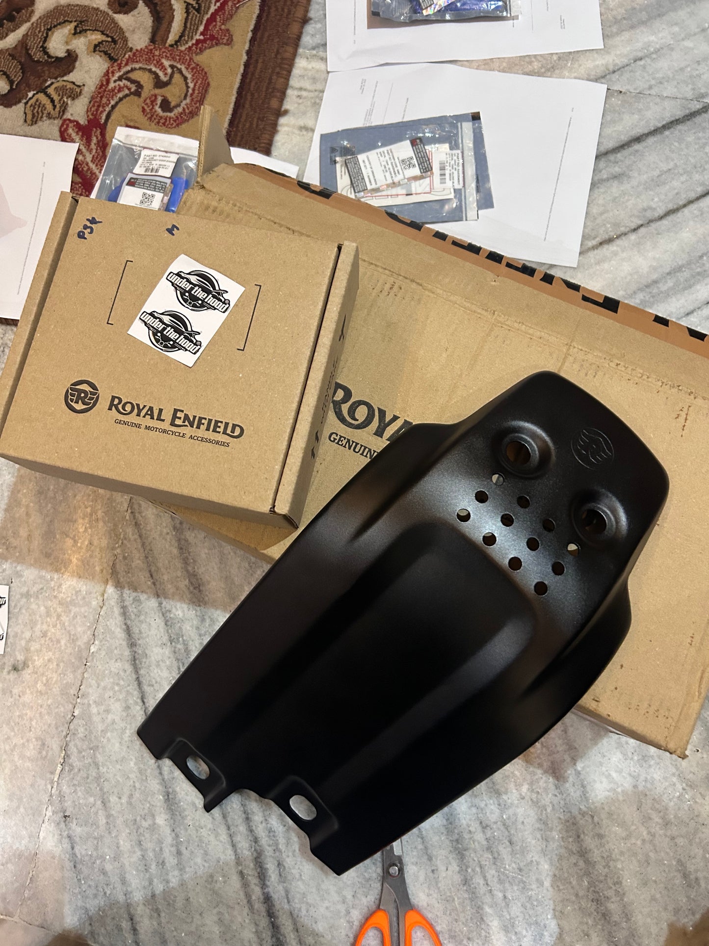 Royal Enfield Black Large Sumpguard 1990555 — OEM Engine Under-Guard for Bear 650, Interceptor 650 & Continental GT 650