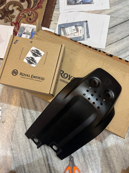 Royal Enfield Black Large Sumpguard 1990555 — OEM Engine Under-Guard for Bear 650, Interceptor 650 & Continental GT 650