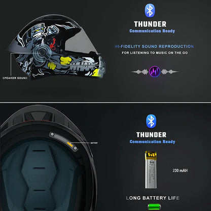 STUDDS THUNDER SOLID BLUETOOTH HELMET GLOSS BLACK