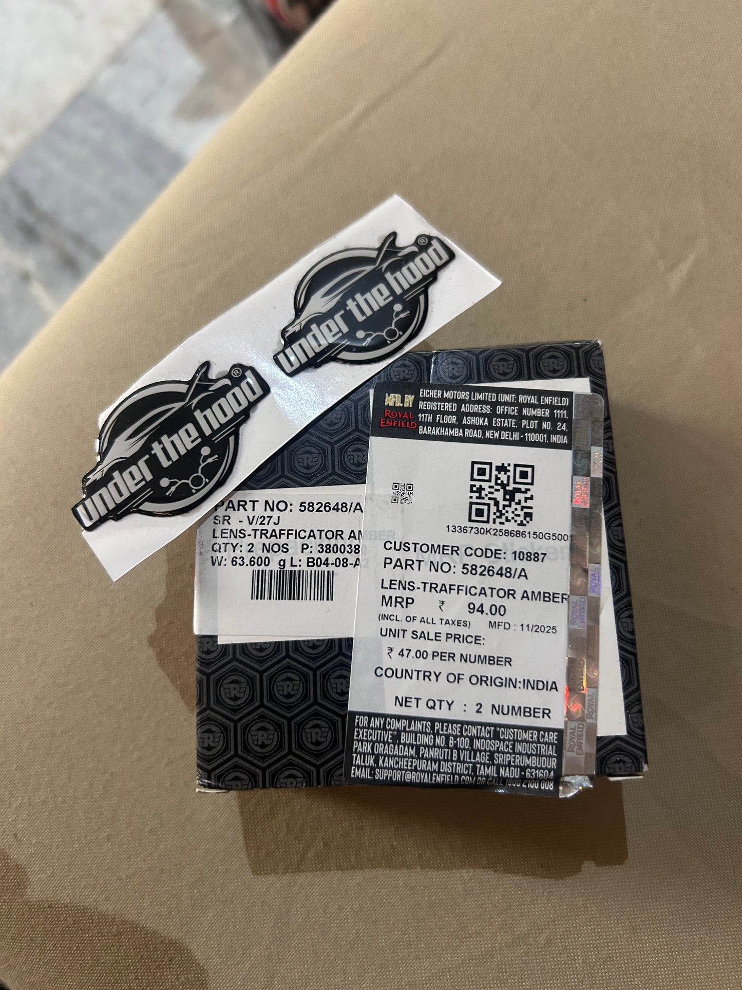 Bullet 350 / Classic 350 indicator glass 582648A