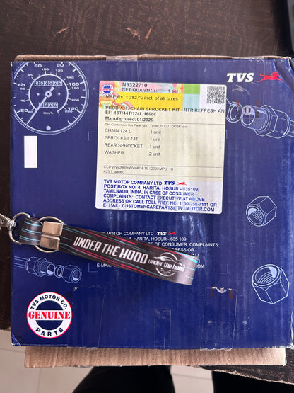 TVS Apache RTR 160 2V Genuine Chain Sprocket Kit 13T/44T/124L | N9322710