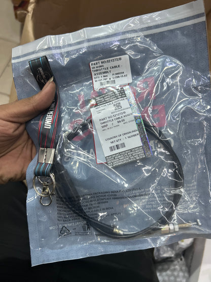 Royal Enfield Throttle Cable Assembly (Single Accelerator Cable) – 521272/A (Repl. 521272/B) – Thunderbird KS (CDI 2004 / TCI 2005) & Thunderbird ES (2005) OEM