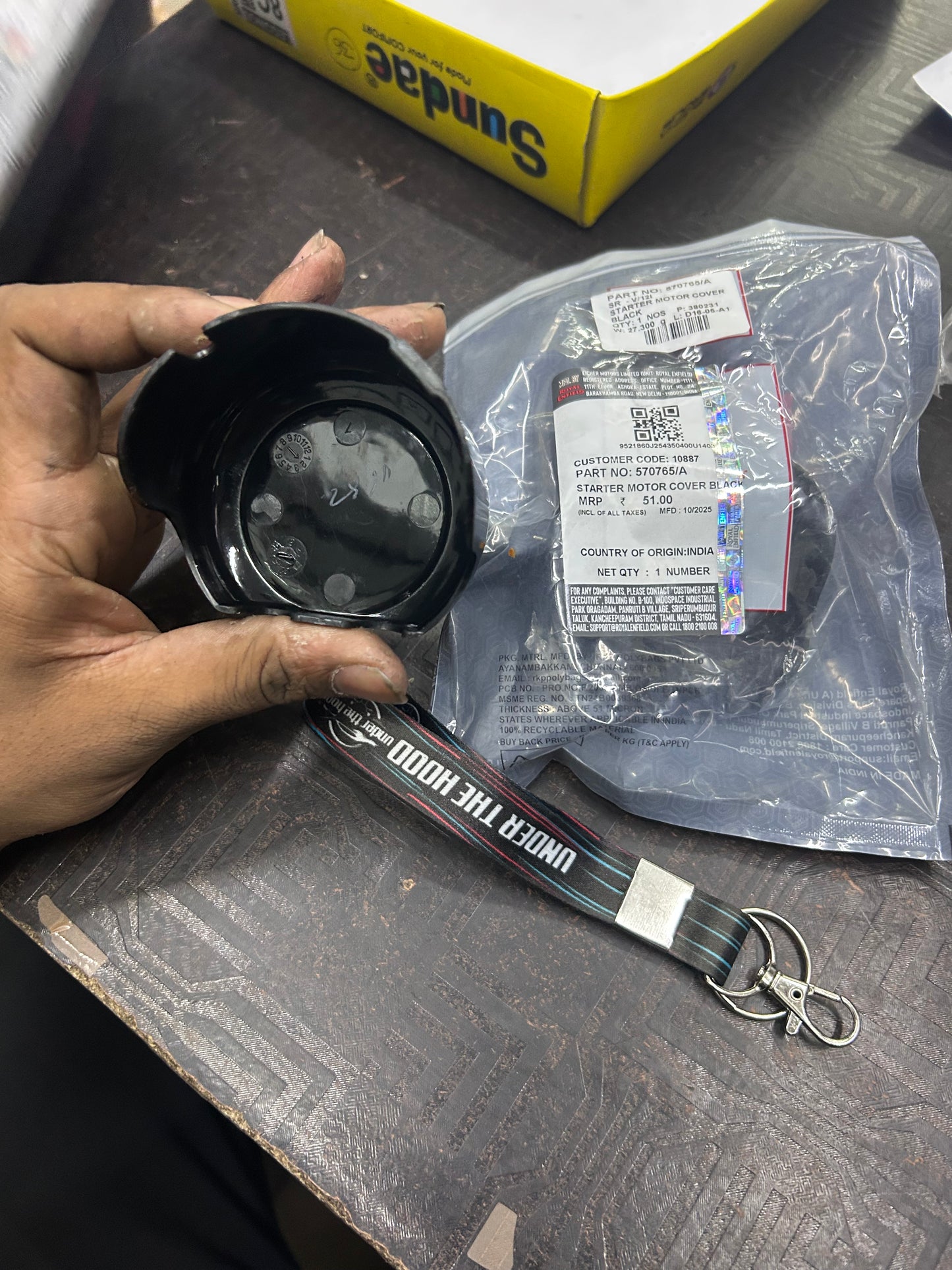 570765/A – Starter Motor Cover (Black) for Classic 350 (UCE) & Thunderbird 350/350X (UCE) – Genuine Royal Enfield