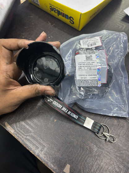 570765/A – Starter Motor Cover (Black) for Classic 350 (UCE) & Thunderbird 350/350X (UCE) – Genuine Royal Enfield