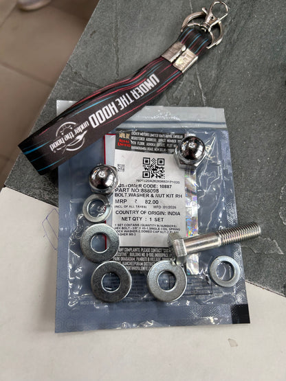 Bolt, Washer & Nut Kit (Rear Shock Mounting) RH for Bullet 350 UCE / Electra 350 UCE / Classic 350 / Classic 500 EFI / Bullet 500 UCE – 888098 (Right Side)