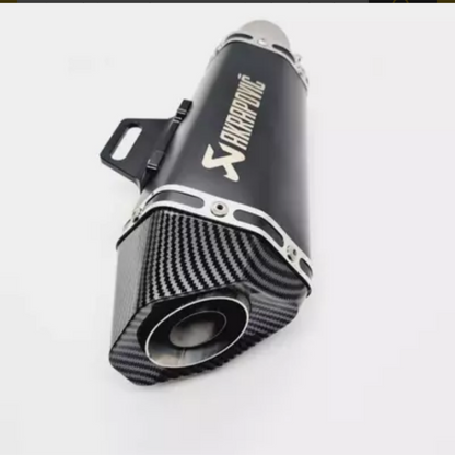 Akrapovic Universal Hexa Cut,Stainless Steel Slip On Exhaust Silencer 36-51 mm Muffler Pipe for All Bikes/Motorcycle (Black carbon tip)